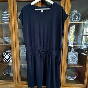 STYLUS navy Blue Mini Dress with Waist Tie